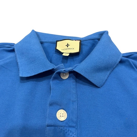 Tuckeruck Polo Shirt Dress Mini‎ Short Sleeve Blue Cotton Pique - Picture 3 of 8